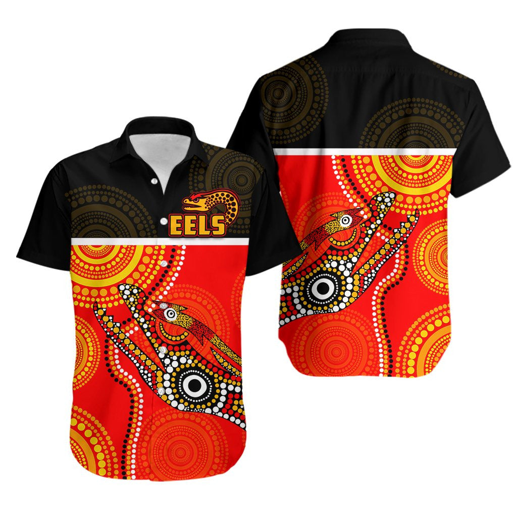 Parramatta Rugby Hawaiian Shirt Eels Aboriginal Black