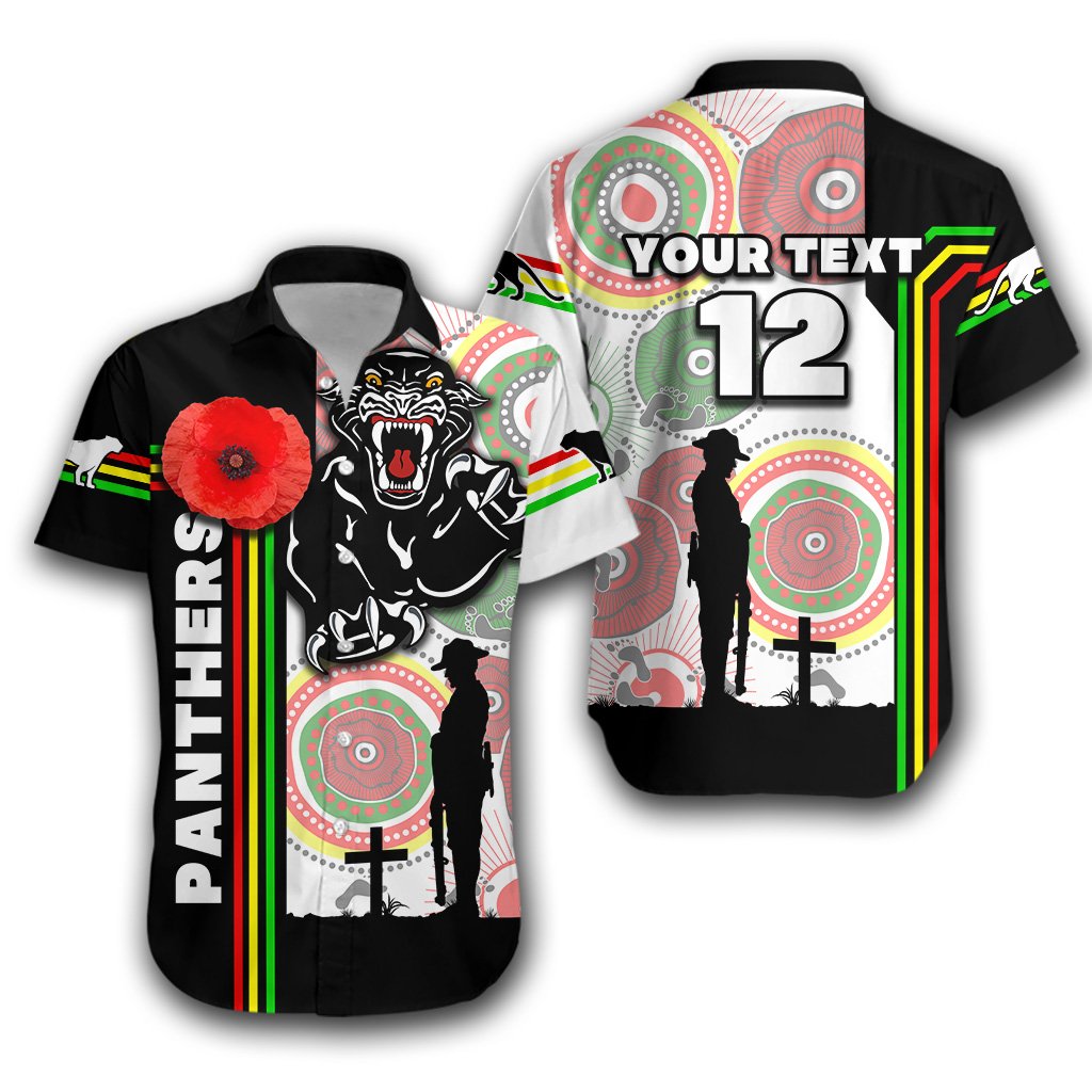 (Custom Personalised) Penrith Panthers Hawaiian Shirt ANZAC Day Power Style - Vibe Hoodie Shop