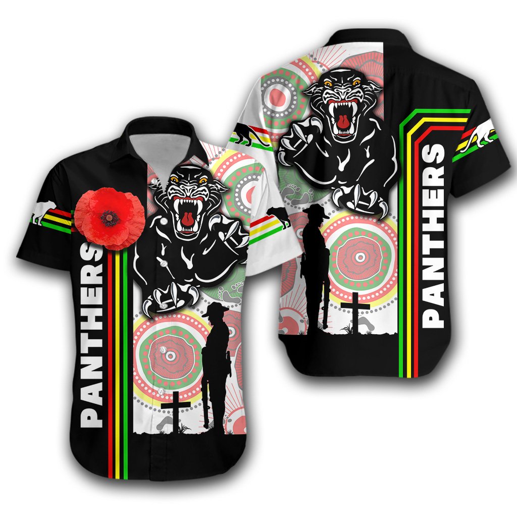 Penrith Panthers Hawaiian Shirt ANZAC Day Power Style - Vibe Hoodie Shop