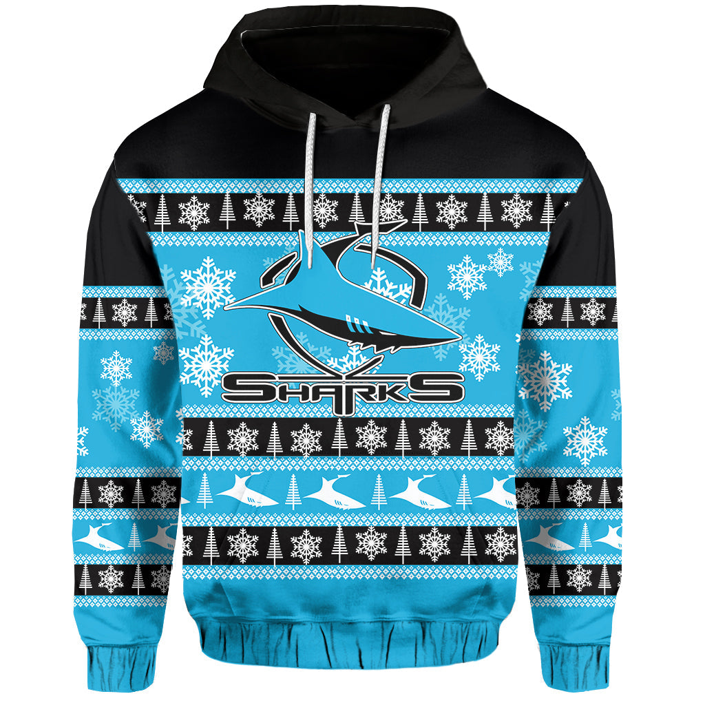 Cronulla - Sutherland Sharks Hoodie Christmas 2021 LT6 - Vibe Hoodie Shop