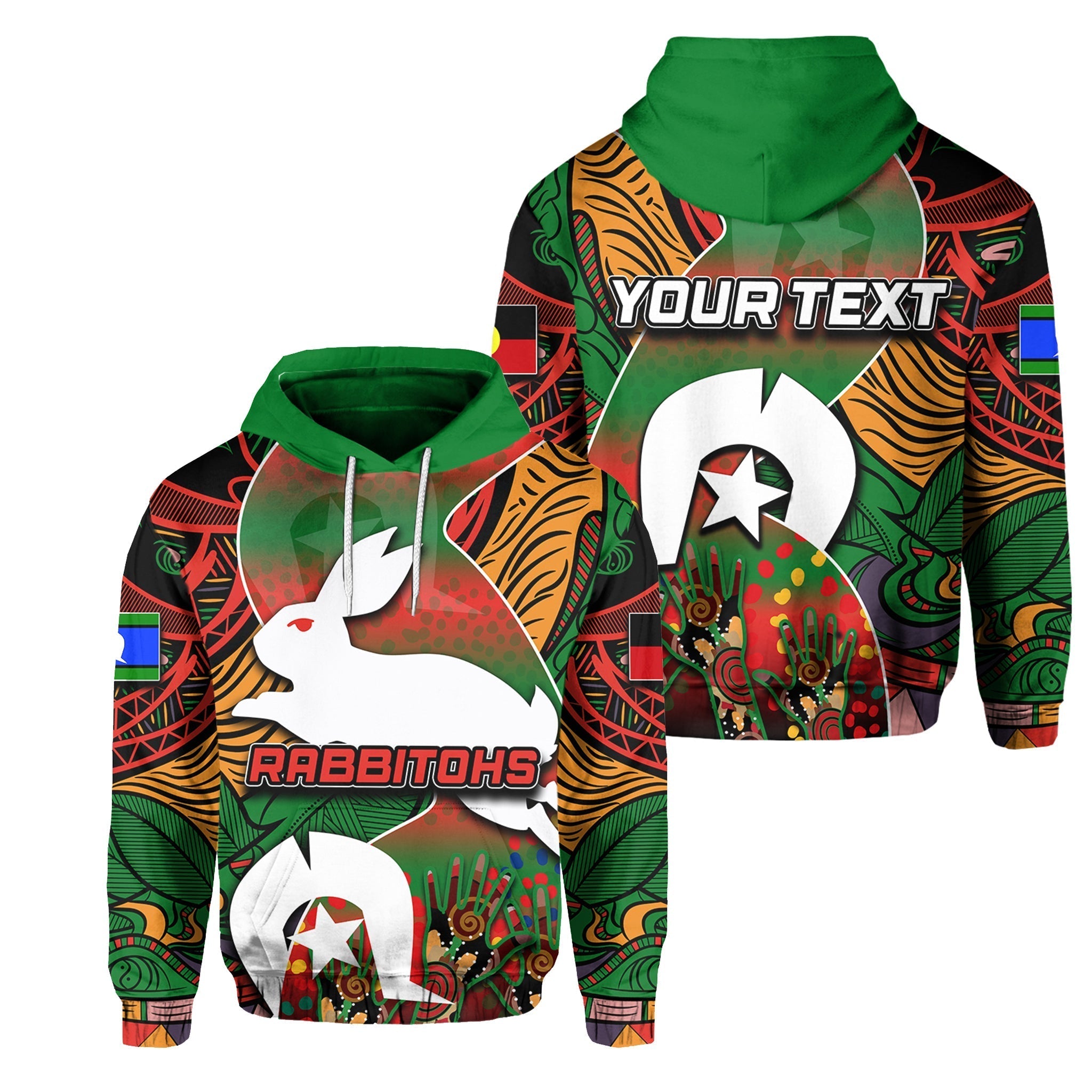 (Custom Personalised) NAIDOC Rabbitohs Hoodie Torres Strait Islanders LT6 - Vibe Hoodie Shop