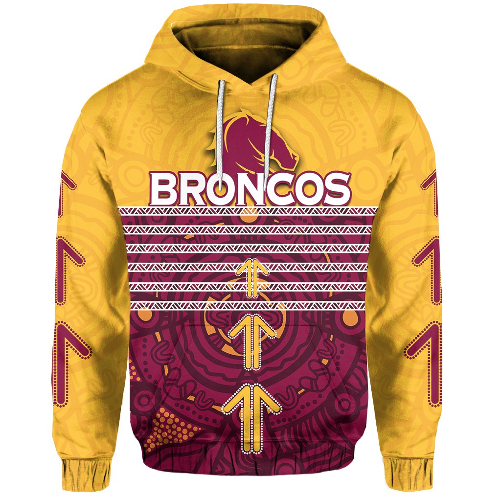(Custom Personalised) Brisbane Broncos Hoodie Aboriginal Special - Vibe Hoodie Shop