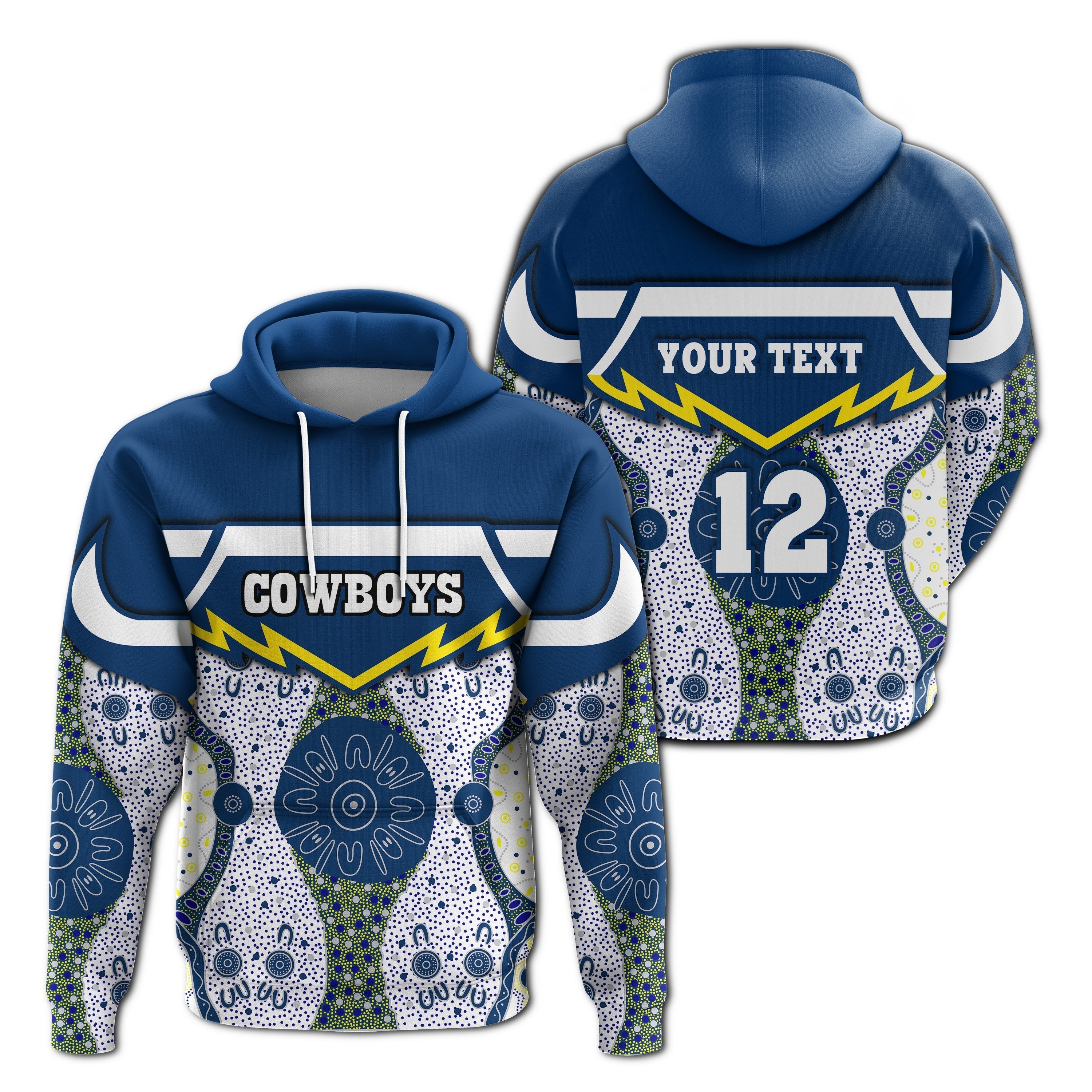 (Custom Personalised) Cowboys Fire Hoodie North Aboriginal - Vibe Hoodie Shop
