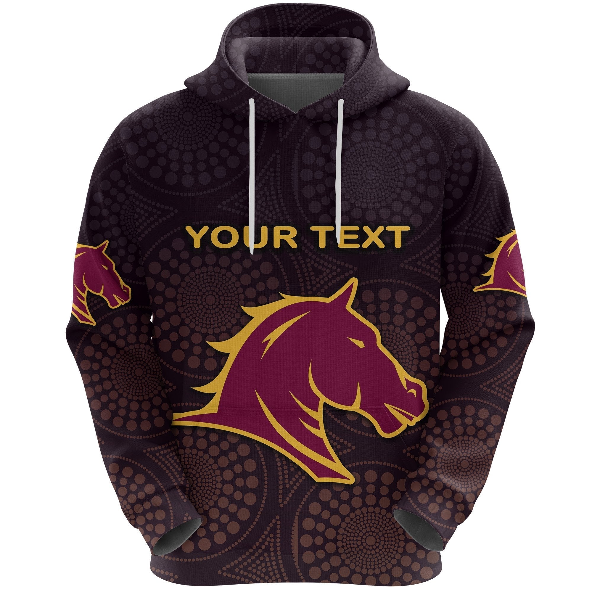 (Custom Personalised) Brisbane Hoodie Broncos Simple Indigenous - Vibe Hoodie Shop