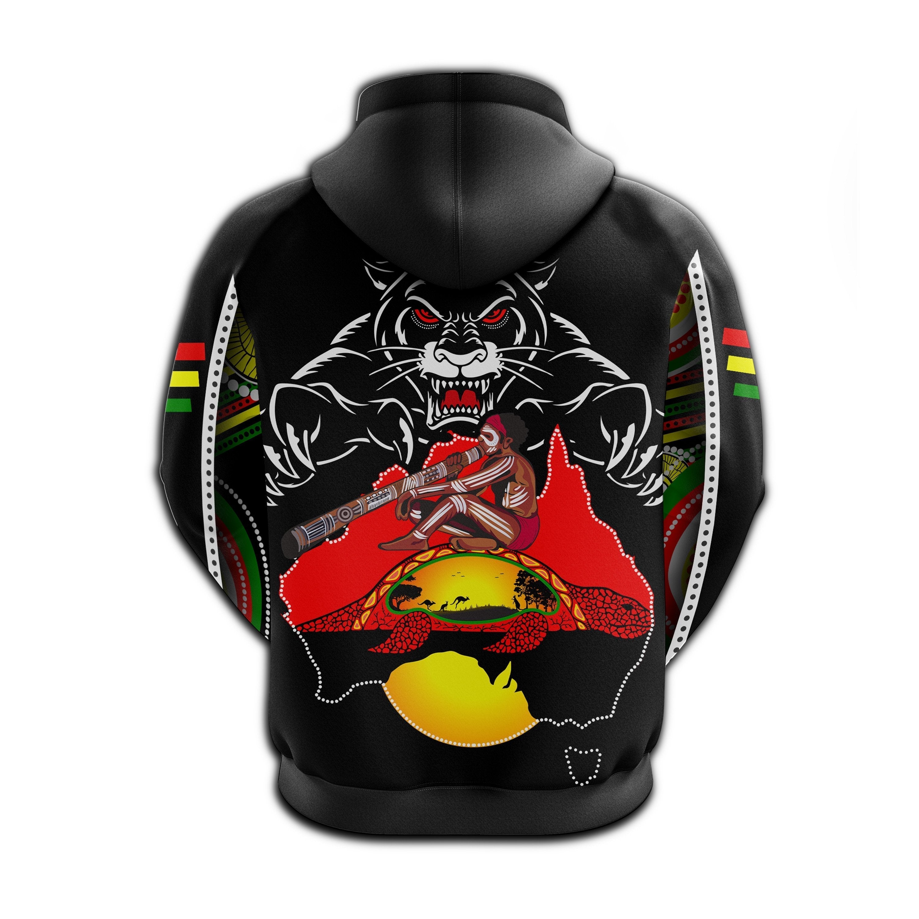Panthers Black Zip Hoodie Aboriginal Special Map - Vibe Hoodie Shop