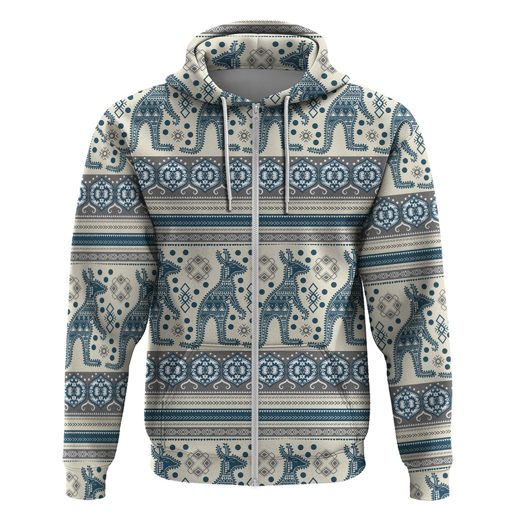 Aboriginal Hoodie, Kangaroo Pattern All Over Print - Vibe Hoodie Shop