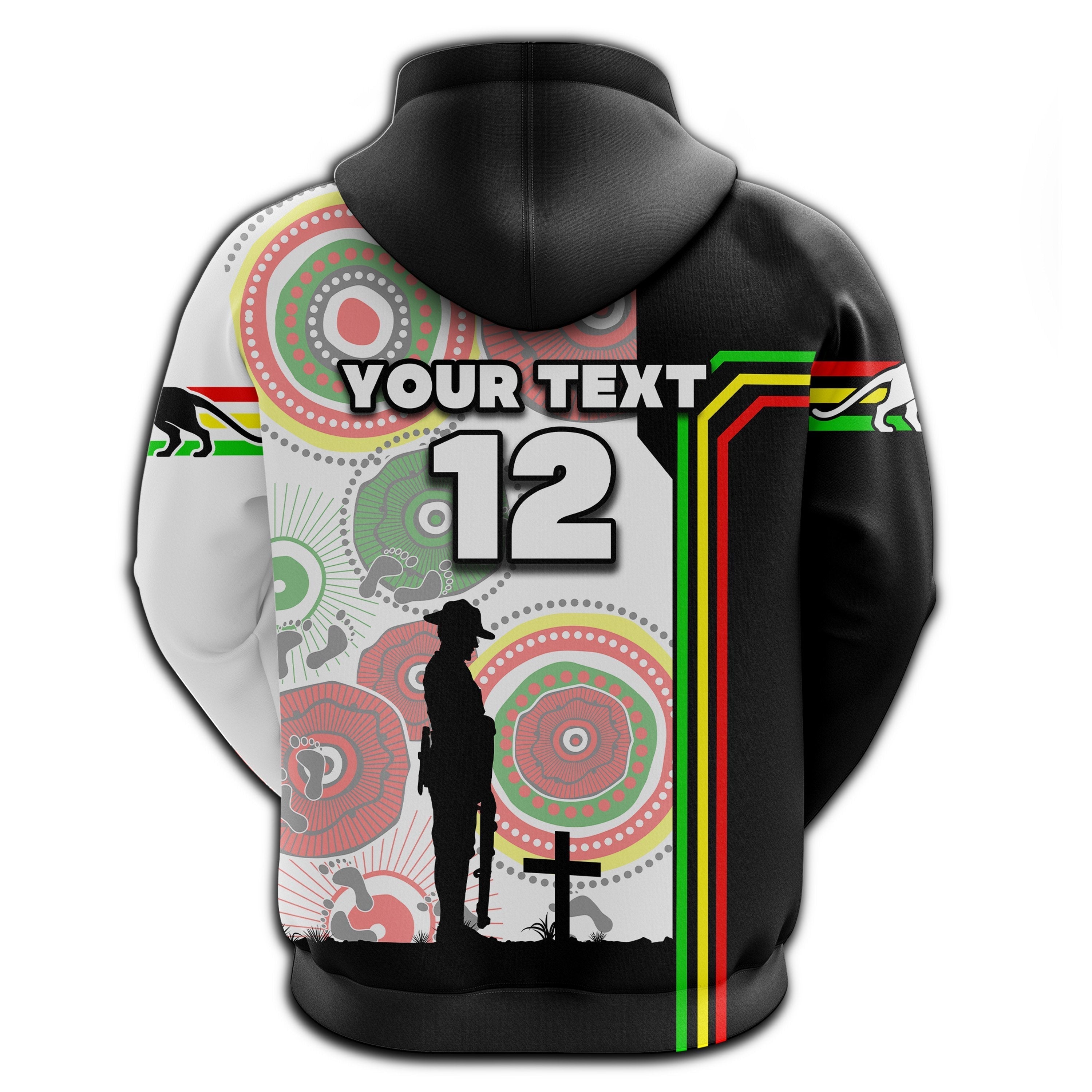 (Custom Personalised) Penrith Panthers Zip Hoodie ANZAC Day Power Style - Vibe Hoodie Shop