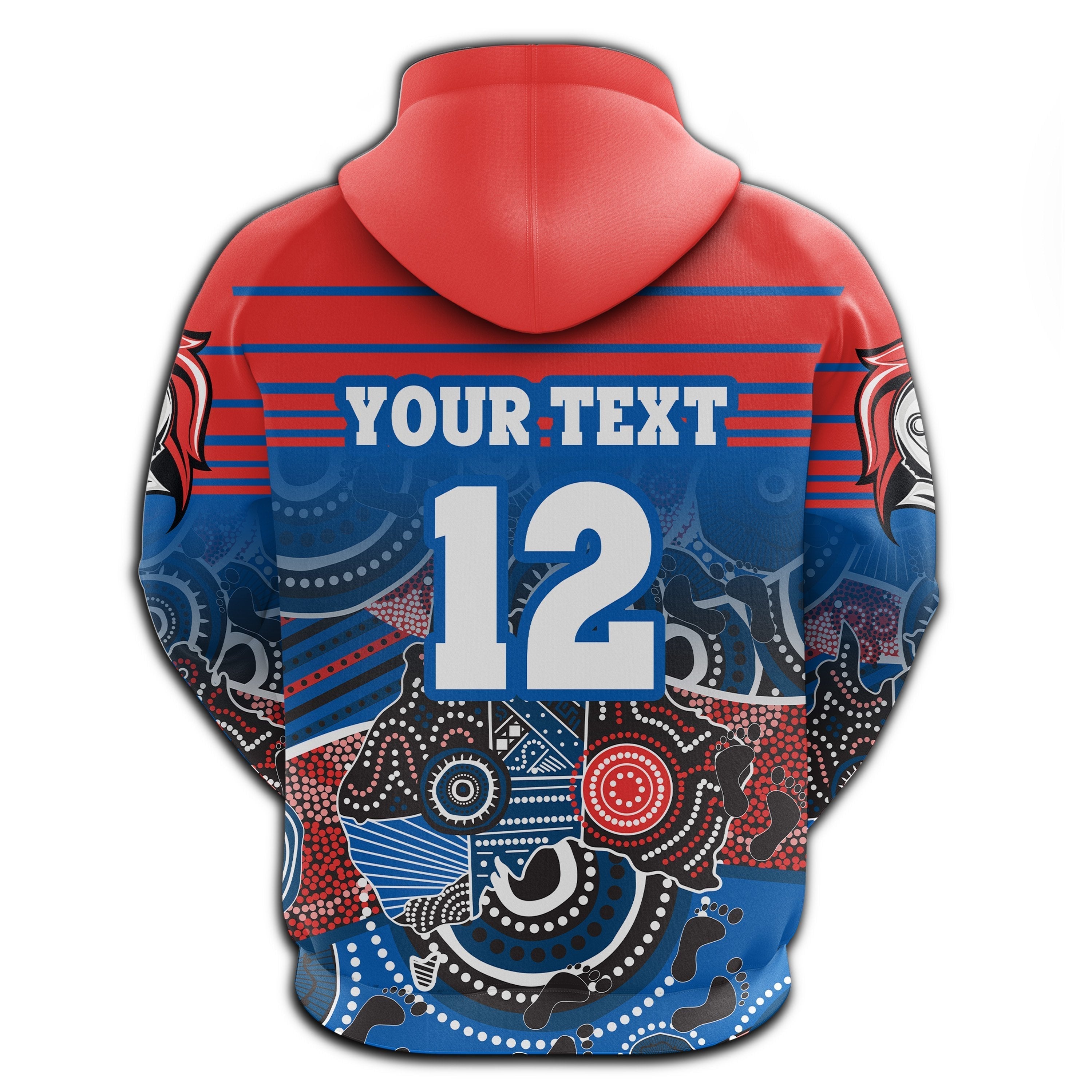 (Custom Personalised) Knights Hoodie Newcastle Aboriginal Horizontal Style - Vibe Hoodie Shop