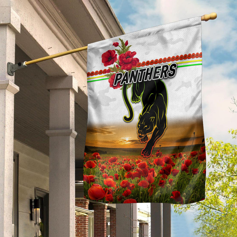 Penrith Panthers ANZAC 2022 Flag Poppy Flowers Vibes - White - Vibe Hoodie Shop
