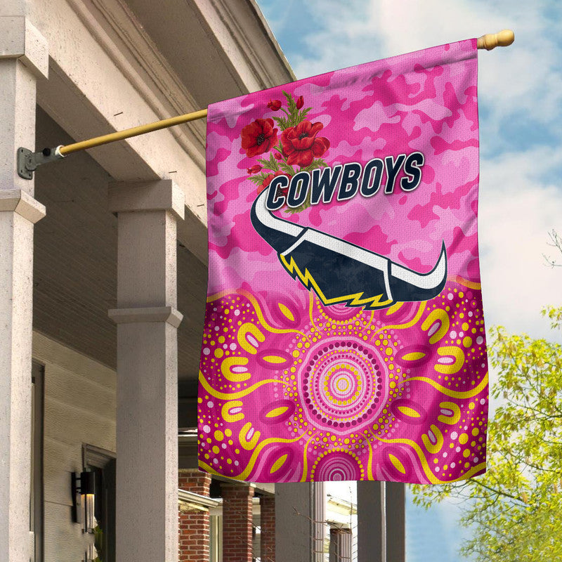 North Queensland Cowboys ANZAC 2022 Flag Indigenous Vibes - Pink - Vibe Hoodie Shop