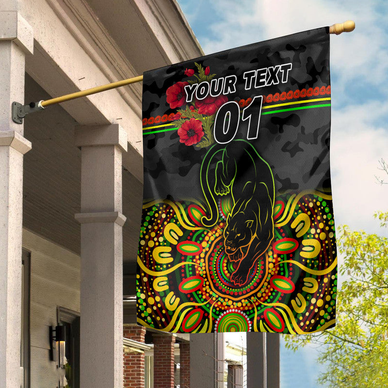 (Custom Personalised) Penrith Panthers ANZAC 2022 Flag Indigenous Vibes - Black - Vibe Hoodie Shop