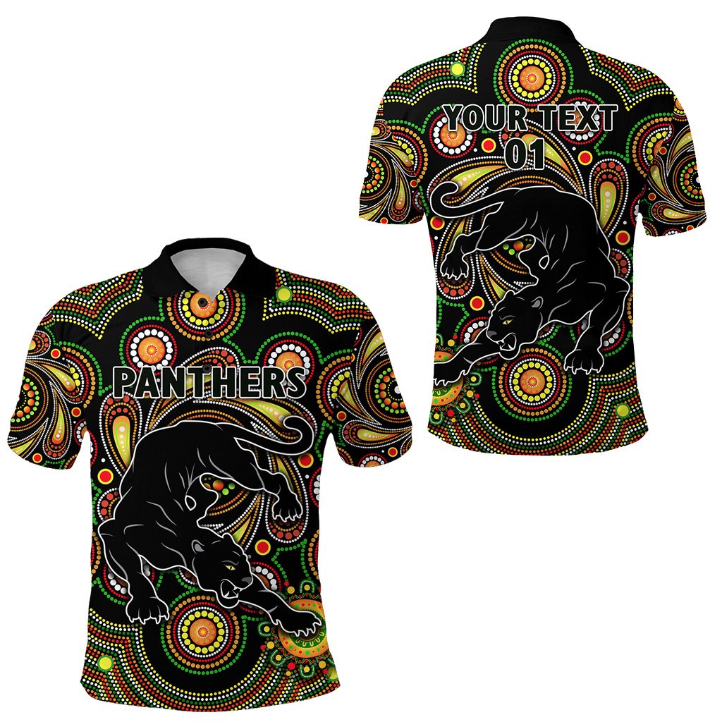 (Custom Personalised) Penrith Polo Shirt Panthers Indigenous Vibes, Custom Text And Number - Vibe Hoodie Shop