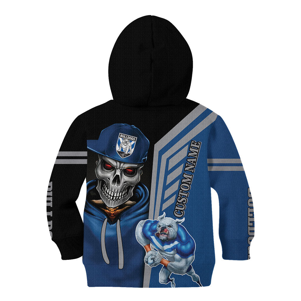 Canterbury - Bankstown Bulldogs NRL Skull Cap Personalized Kid Hoodie - Vibe Hoodie Shop