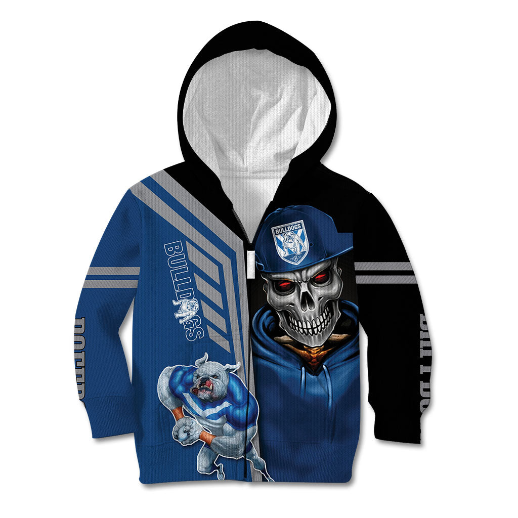 Canterbury - Bankstown Bulldogs NRL Skull Cap Personalized Kid Hoodie - Vibe Hoodie Shop