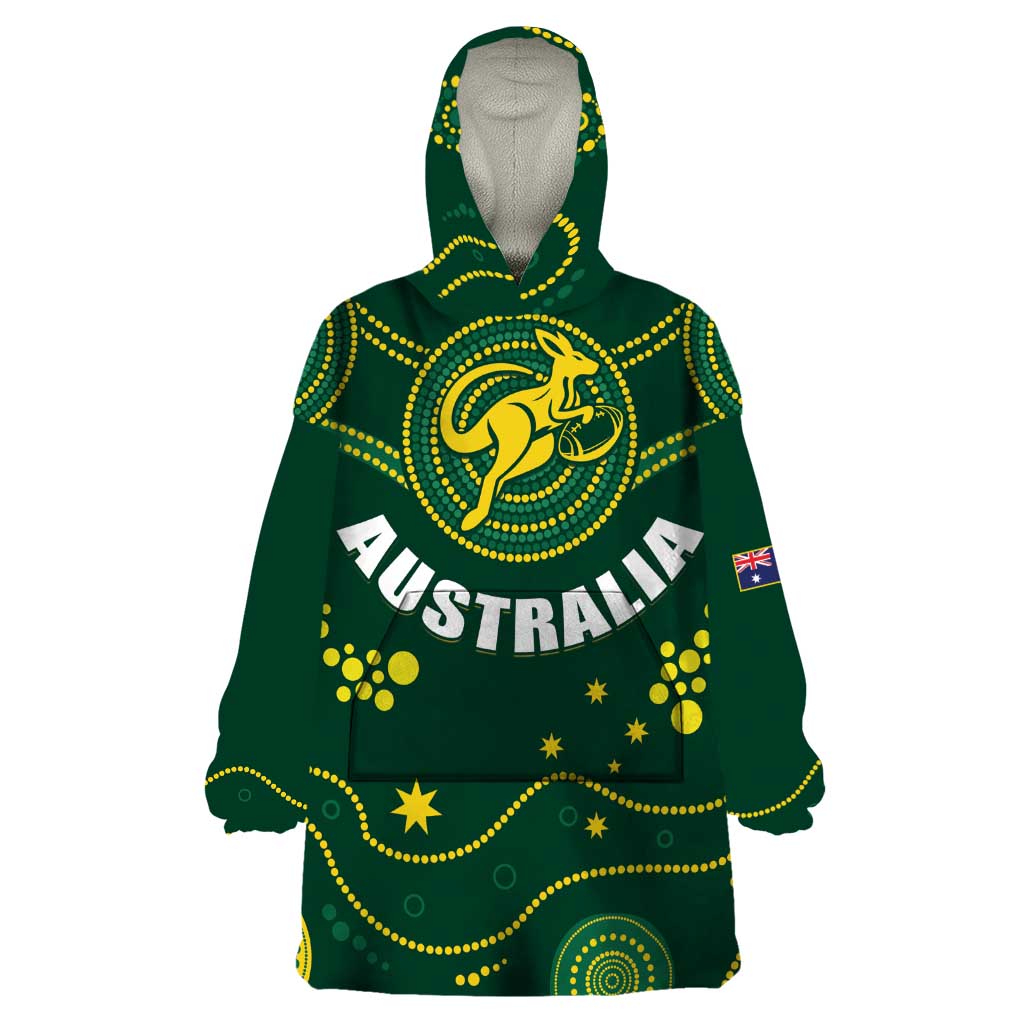 Australia 2024 Rugby Wearable Blanket Hoodie Go Wallabies - Vibe Hoodie Shop