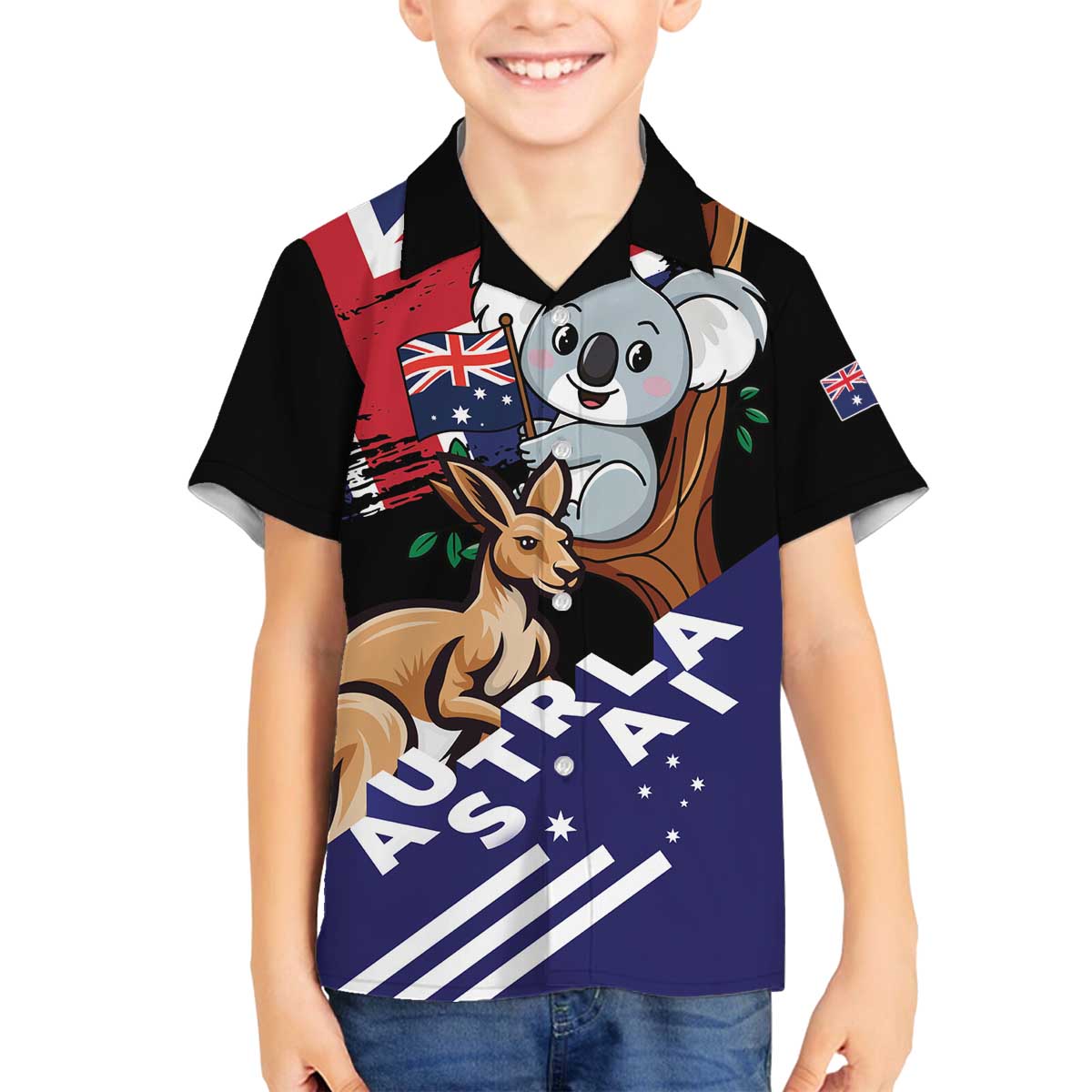 Personalised Australia Kangaroo Koala Together Family Matching Off The Shoulder Long Sleeve Dress and Hawaiian Shirt Special Edition