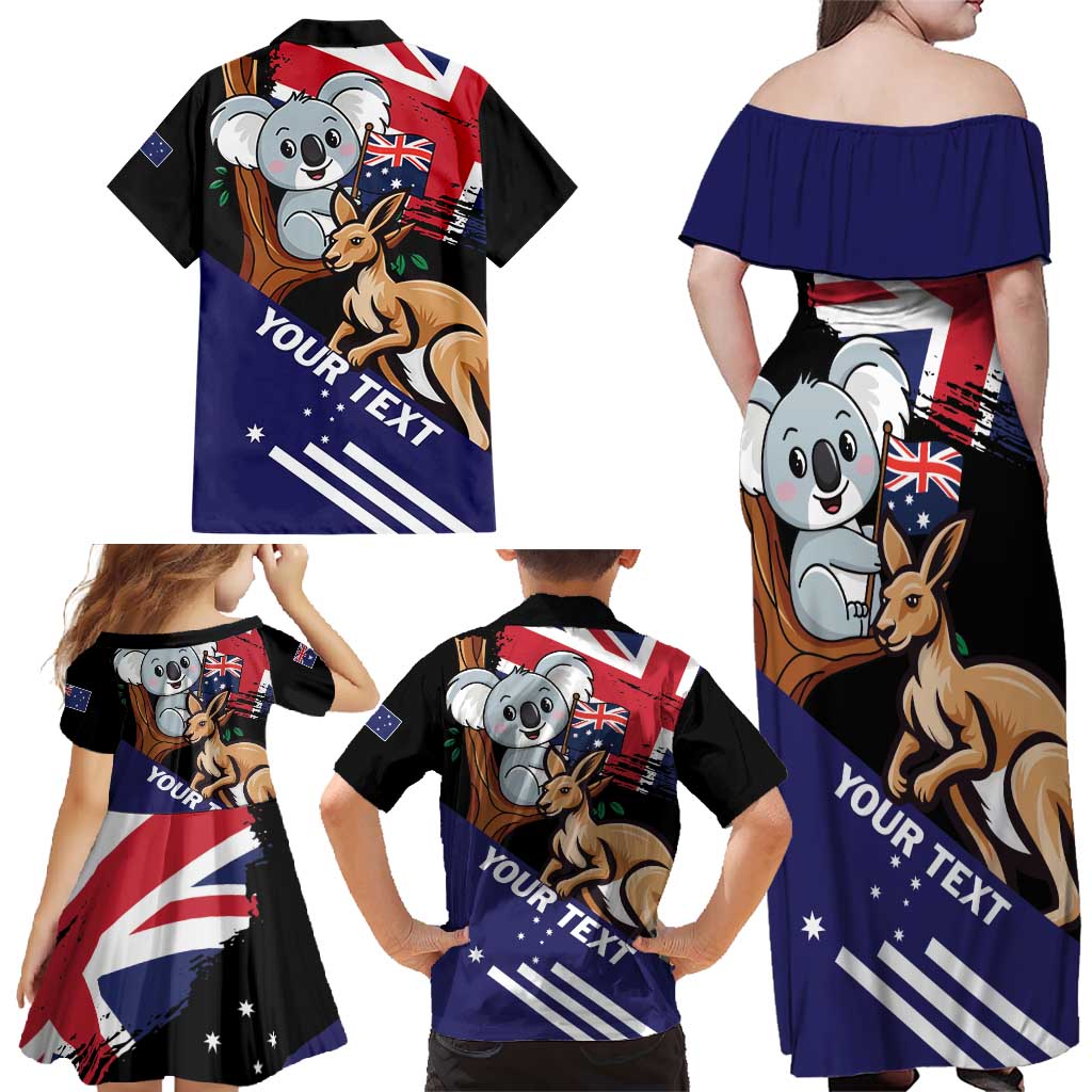 Personalised Australia Kangaroo Koala Together Family Matching Off Shoulder Maxi Dress and Hawaiian Shirt Special Edition