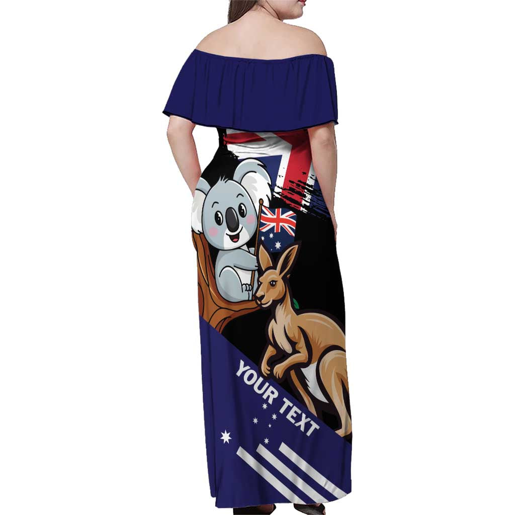 Personalised Australia Kangaroo Koala Together Family Matching Off Shoulder Maxi Dress and Hawaiian Shirt Special Edition