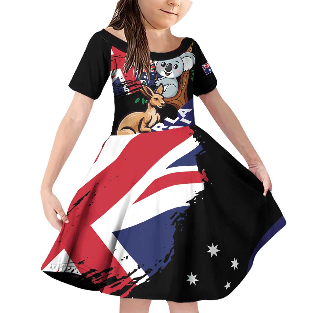 Personalised Australia Kangaroo Koala Together Family Matching Off Shoulder Short Dress and Hawaiian Shirt Special Edition