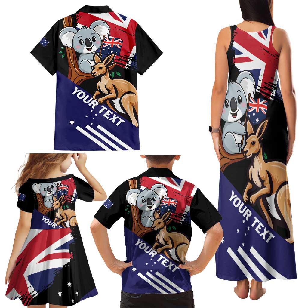 Personalised Australia Kangaroo Koala Together Family Matching Tank Maxi Dress and Hawaiian Shirt Special Edition