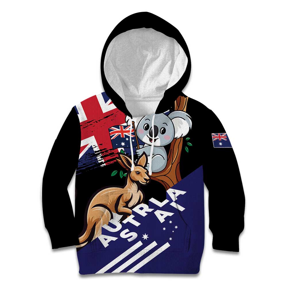 Personalised Australia Kangaroo Koala Together Kid Hoodie Special Edition - Vibe Hoodie Shop