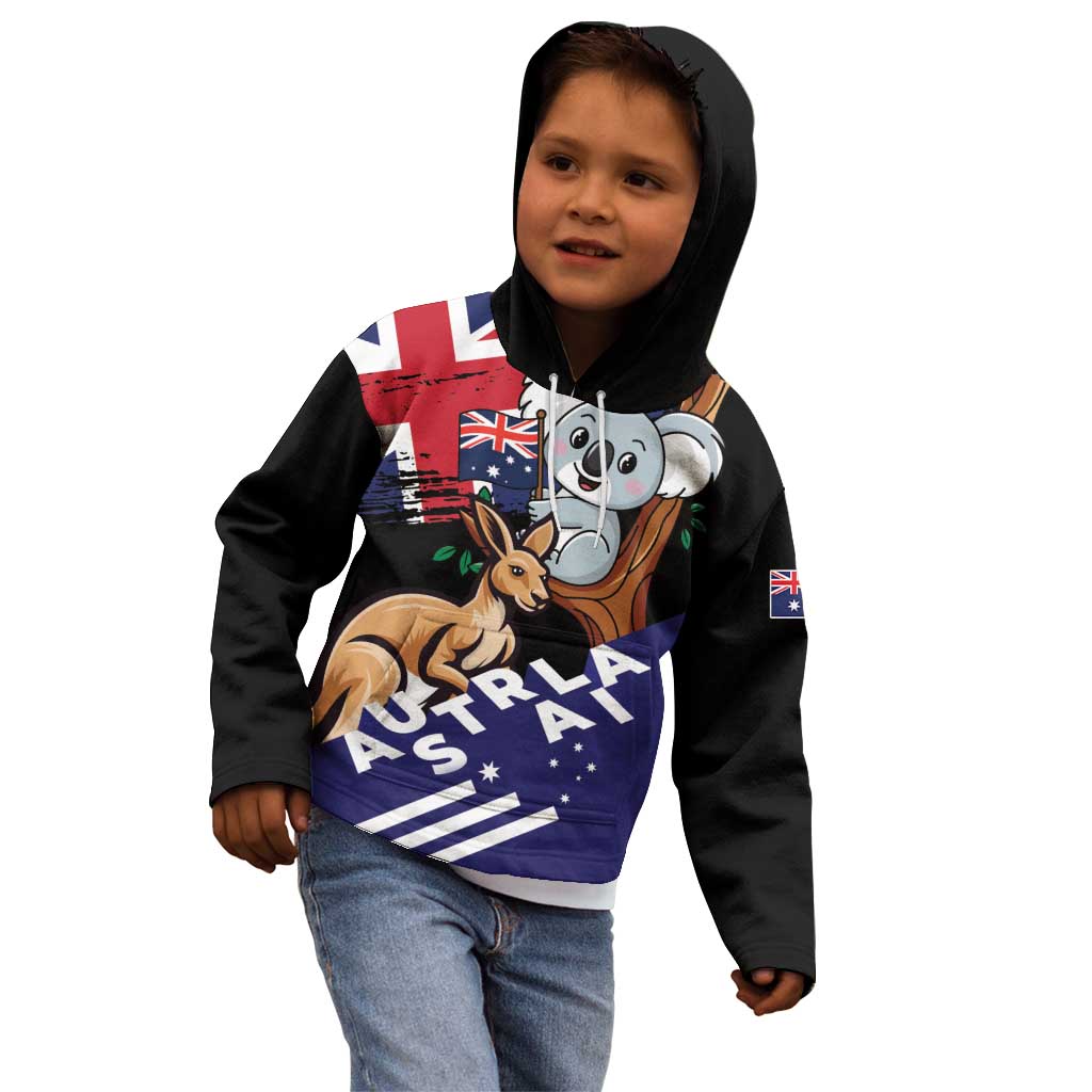 Personalised Australia Kangaroo Koala Together Kid Hoodie Special Edition - Vibe Hoodie Shop