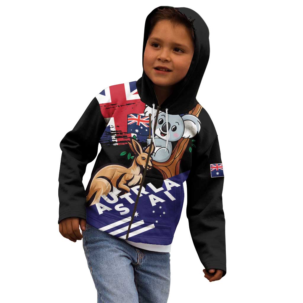 Personalised Australia Kangaroo Koala Together Kid Hoodie Special Edition - Vibe Hoodie Shop