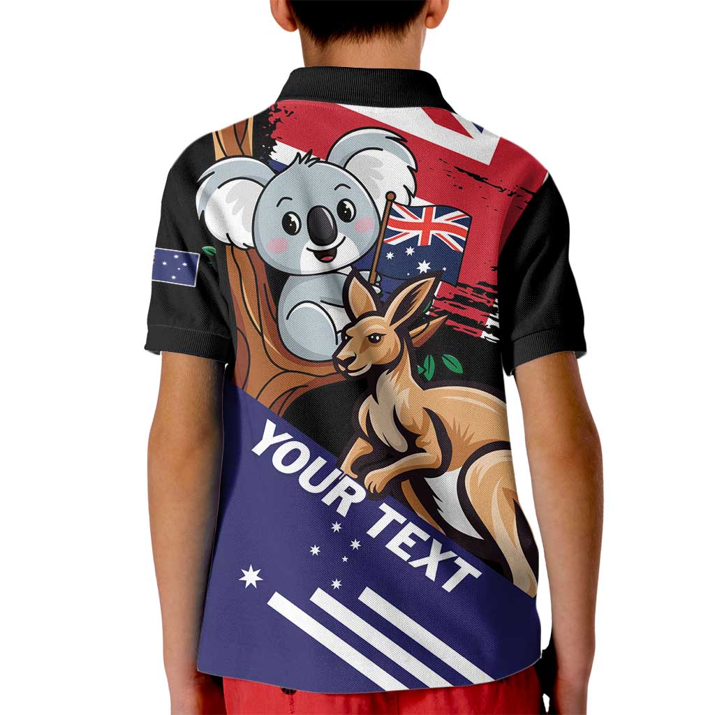 Personalised Australia Kangaroo Koala Together Kid Polo Shirt Special Edition - Vibe Hoodie Shop