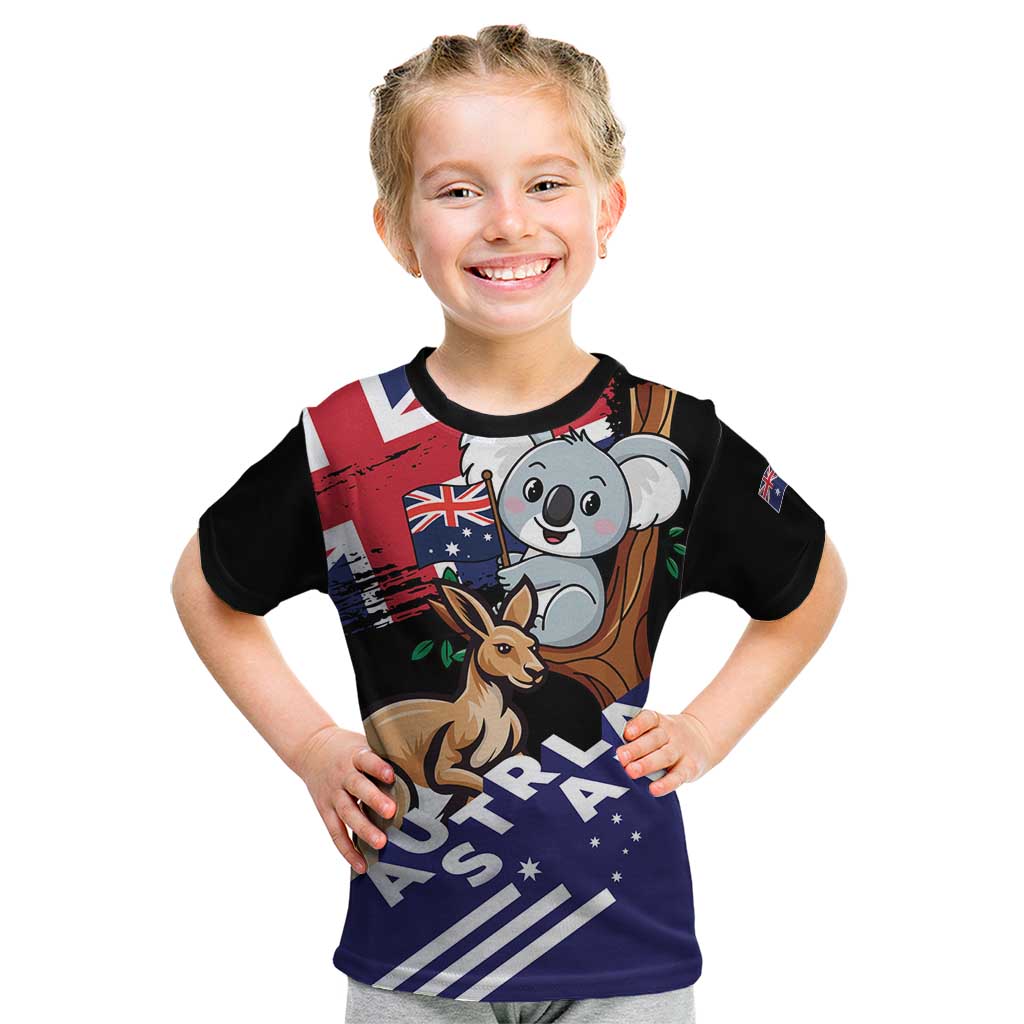 Personalised Australia Kangaroo Koala Together Kid T Shirt Special Edition - Vibe Hoodie Shop