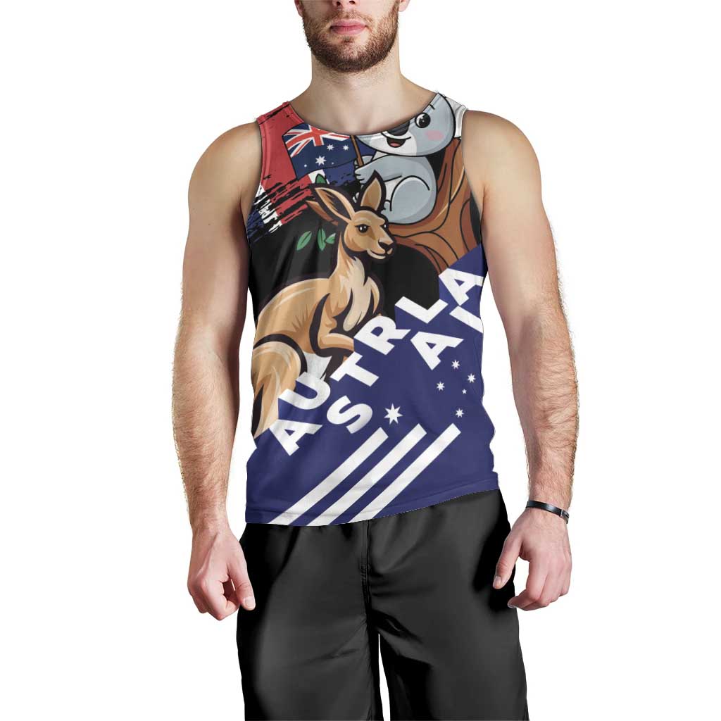 Personalised Australia Kangaroo Koala Together Men Tank Top Special Edition - Vibe Hoodie Shop