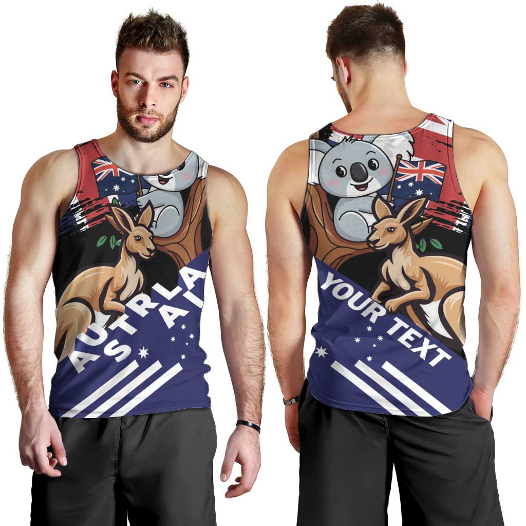 Personalised Australia Kangaroo Koala Together Men Tank Top Special Edition - Vibe Hoodie Shop