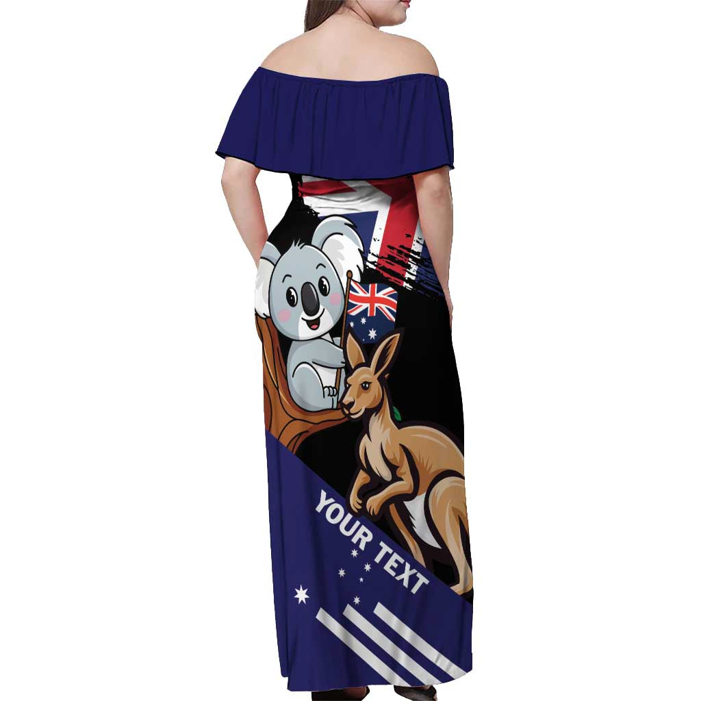 Personalised Australia Kangaroo Koala Together Off Shoulder Maxi Dress Special Edition