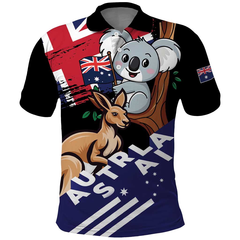 Personalised Australia Kangaroo Koala Together Polo Shirt Special Edition - Vibe Hoodie Shop