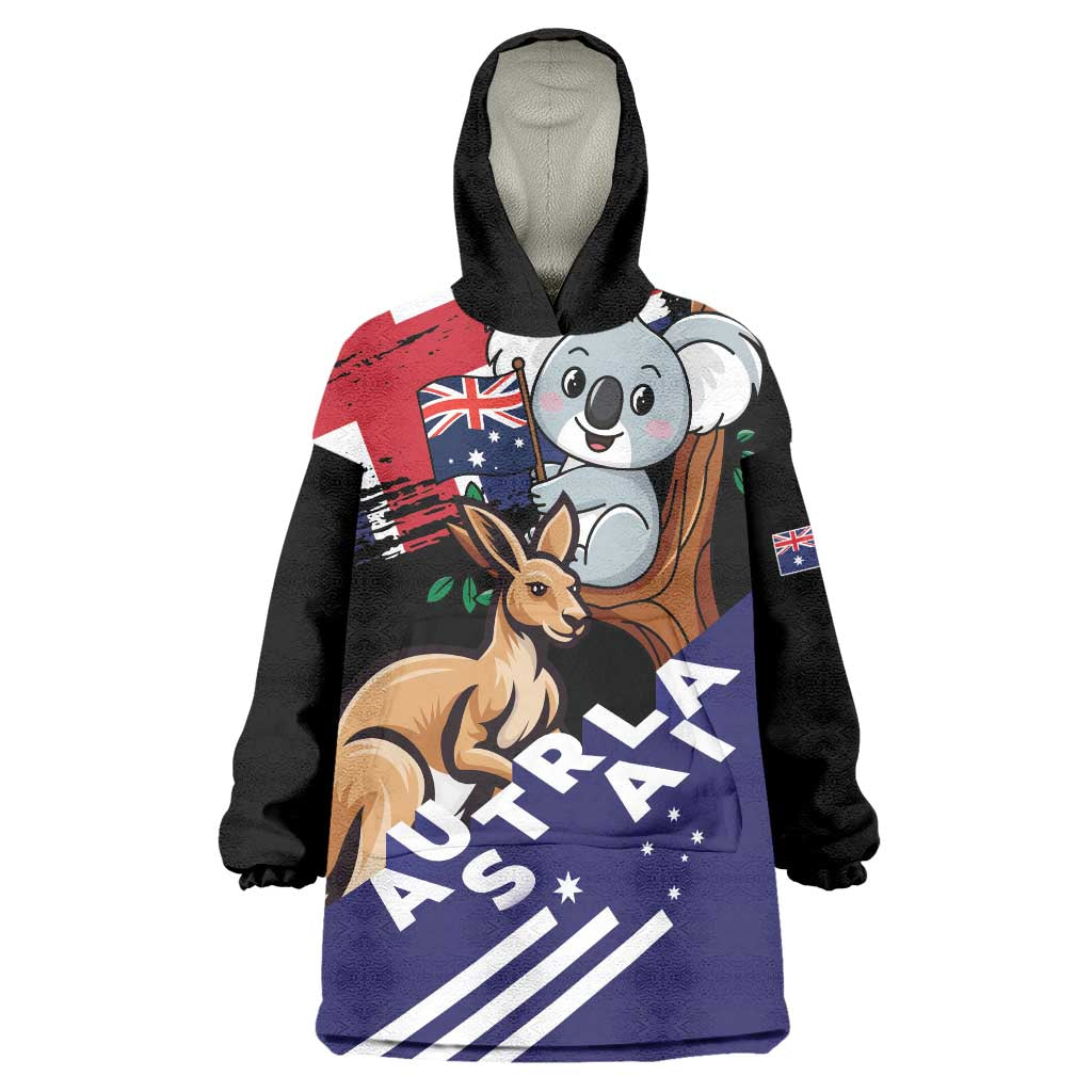 Personalised Australia Kangaroo Koala Together Wearable Blanket Hoodie Special Edition - Vibe Hoodie Shop