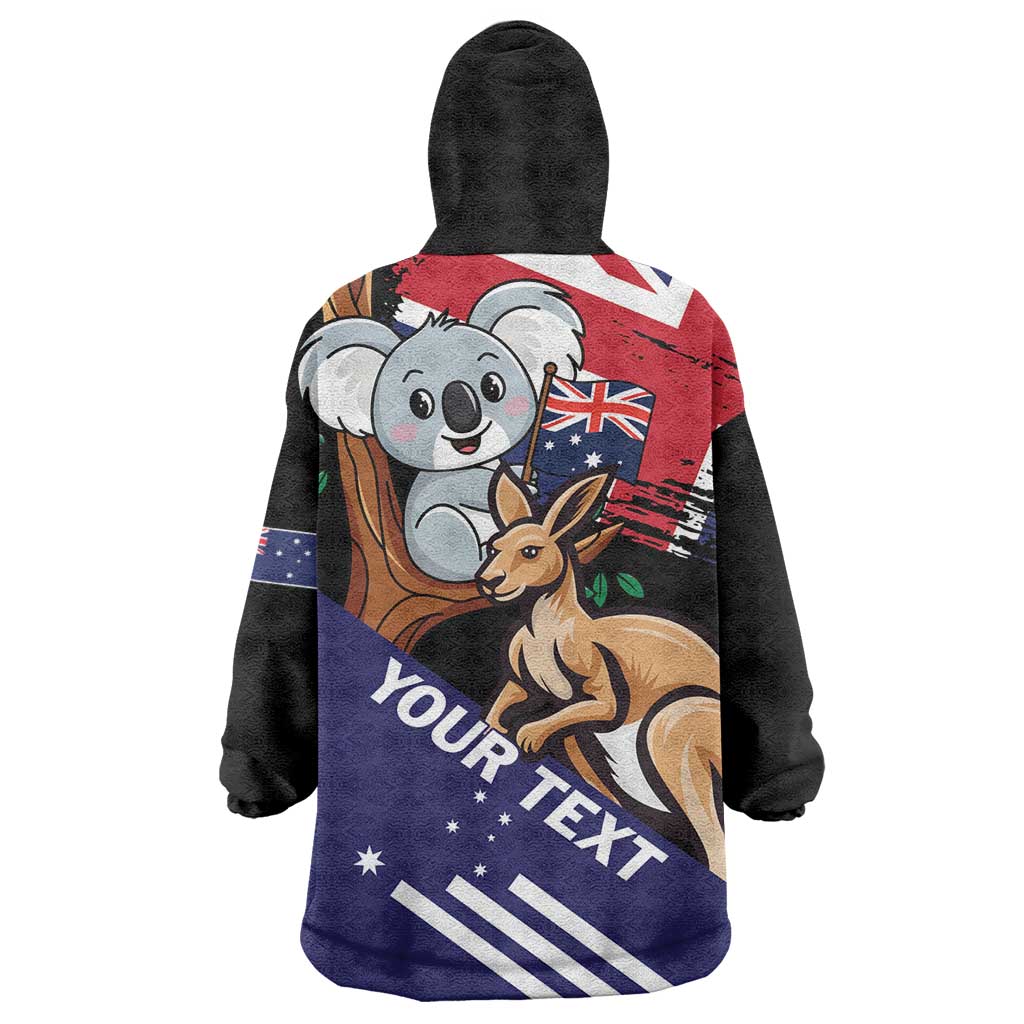 Personalised Australia Kangaroo Koala Together Wearable Blanket Hoodie Special Edition - Vibe Hoodie Shop