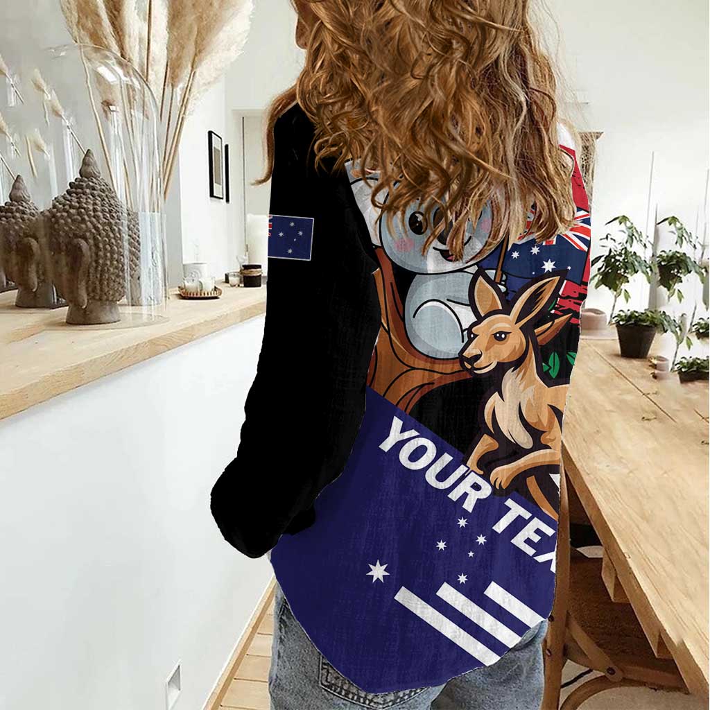 Personalised Australia Kangaroo Koala Together Women Casual Shirt Special Edition - Vibe Hoodie Shop