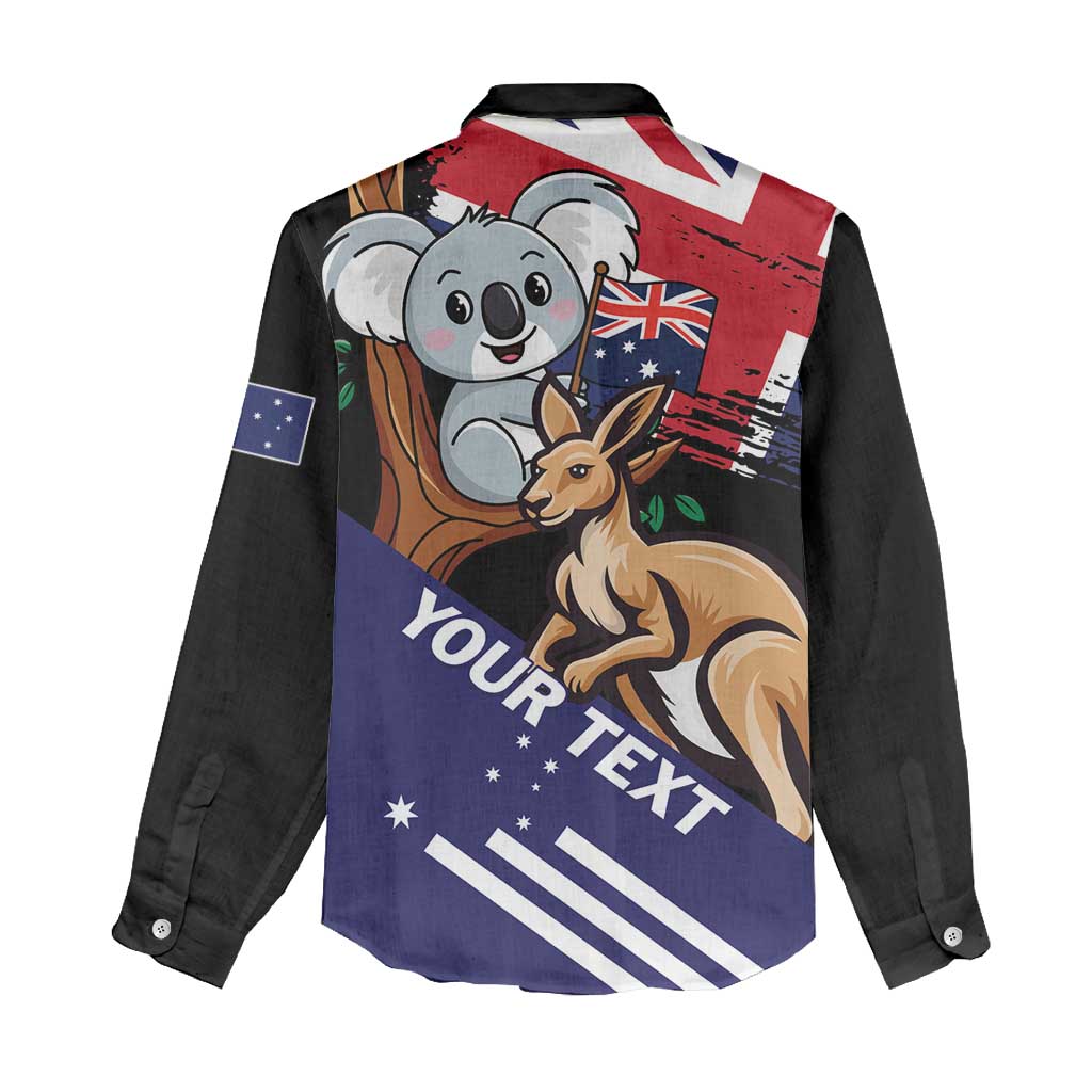 Personalised Australia Kangaroo Koala Together Women Casual Shirt Special Edition - Vibe Hoodie Shop