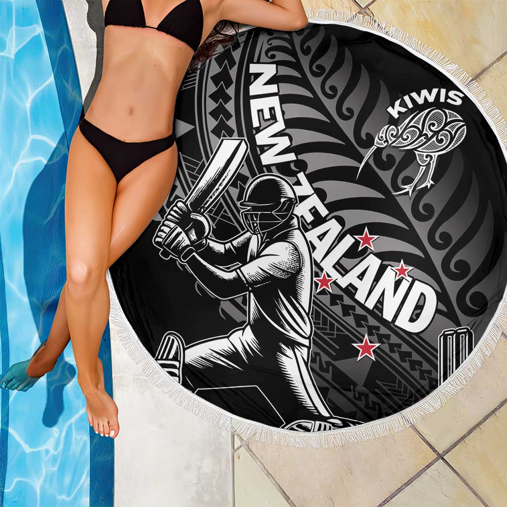 New Zealand Cricket Beach Blanket Maori Kiwi Black Fern