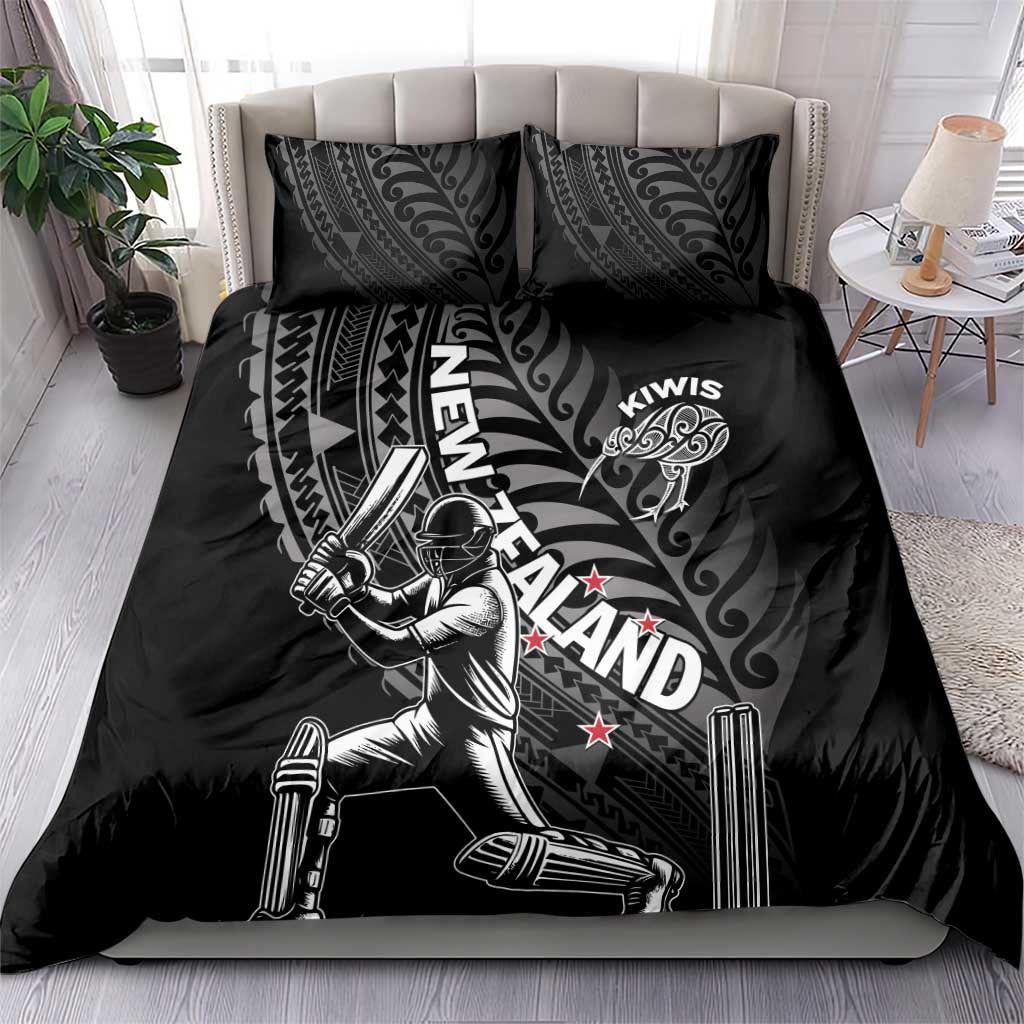 New Zealand Cricket Bedding Set Maori Kiwi Black Fern - Vibe Hoodie Shop