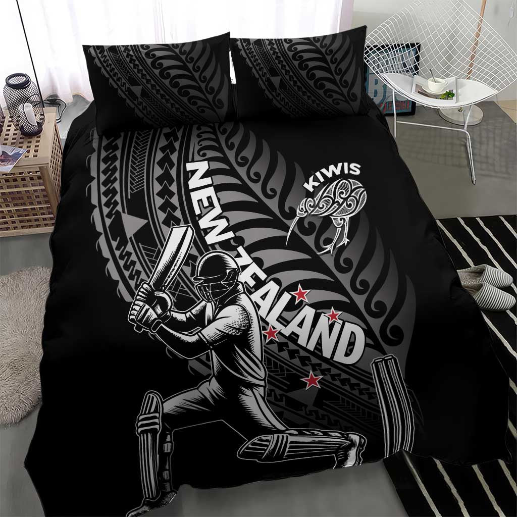 New Zealand Cricket Bedding Set Maori Kiwi Black Fern - Vibe Hoodie Shop