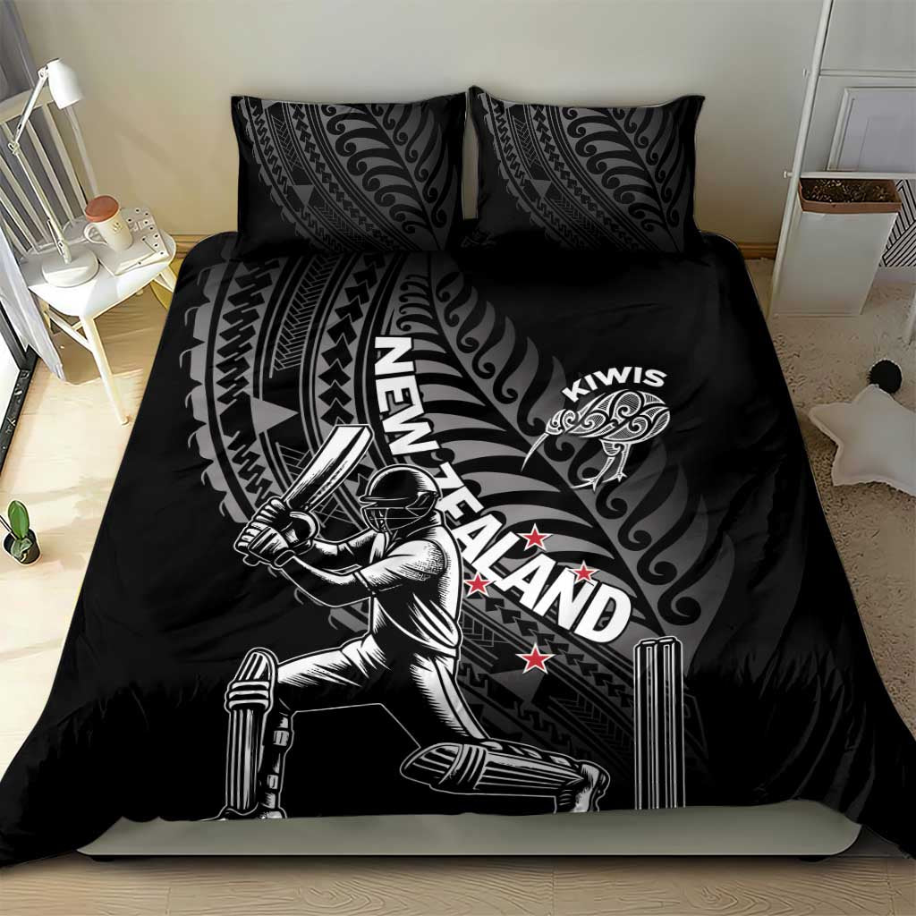 New Zealand Cricket Bedding Set Maori Kiwi Black Fern - Vibe Hoodie Shop