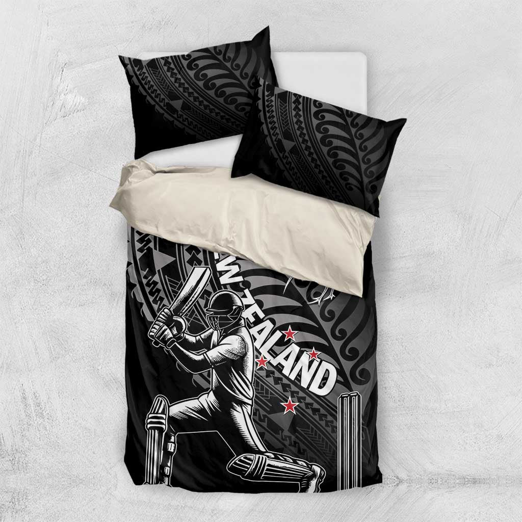 New Zealand Cricket Bedding Set Maori Kiwi Black Fern - Vibe Hoodie Shop