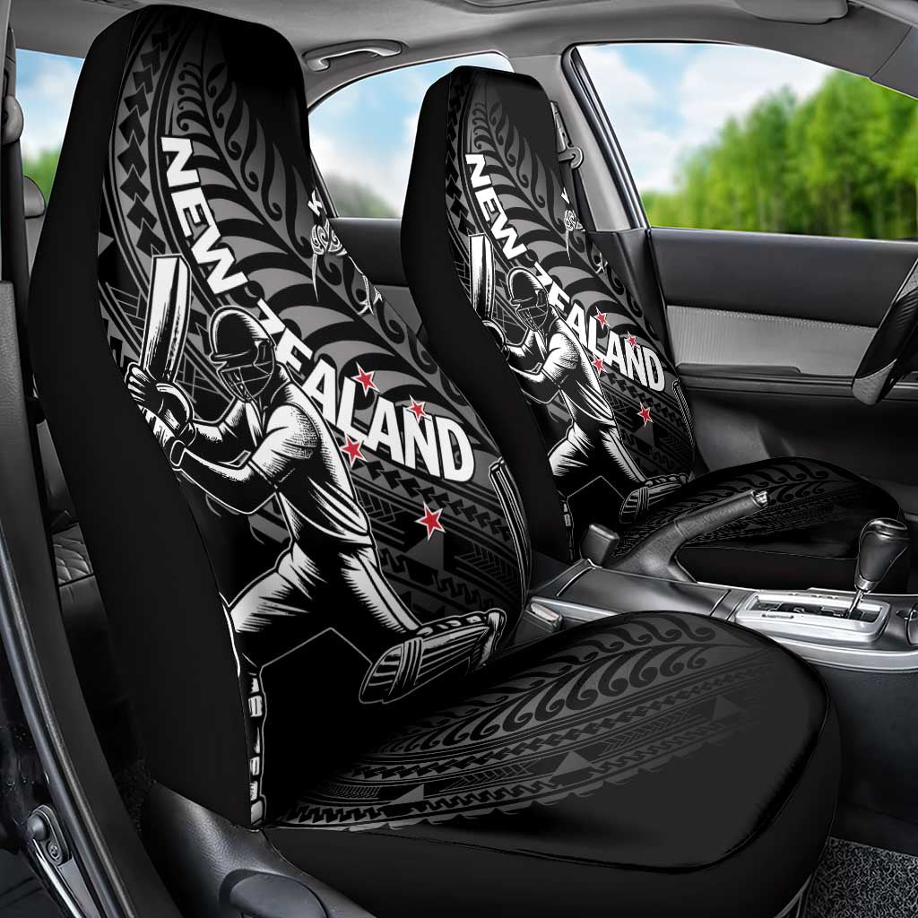 New Zealand Cricket Car Seat Cover Maori Kiwi Black Fern - Vibe Hoodie Shop