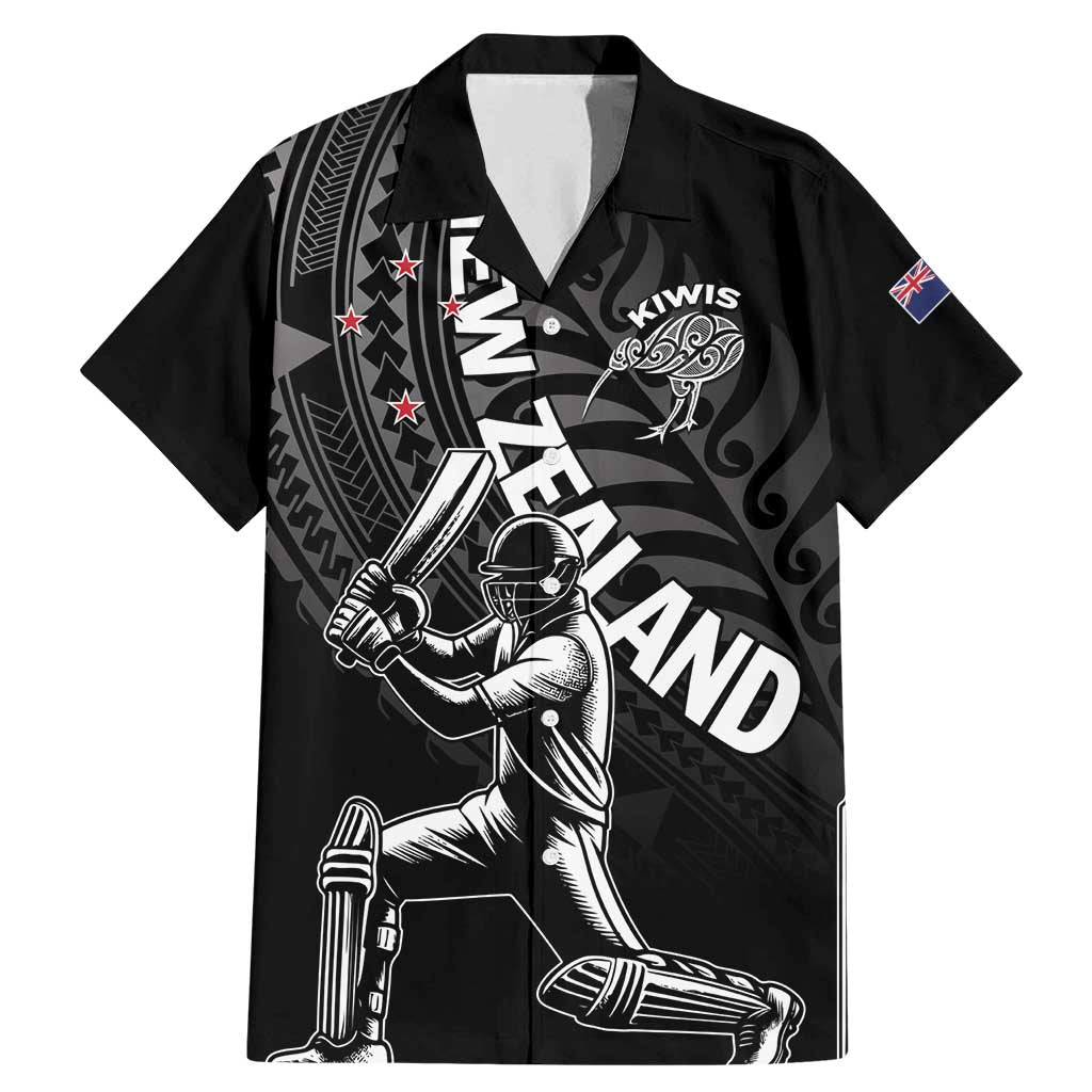 Custom New Zealand Cricket Family Matching Mermaid Dress and Hawaiian Shirt Maori Kiwi Black Fern