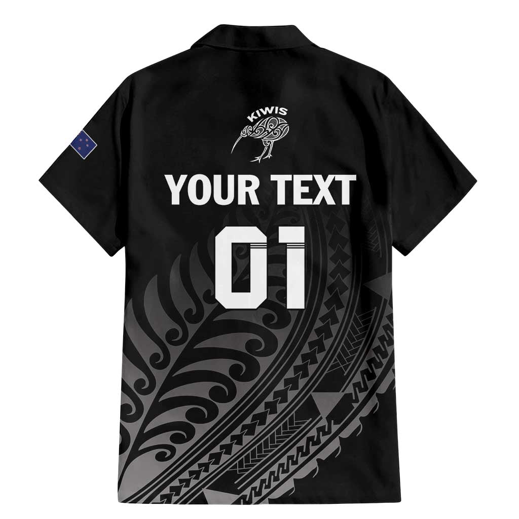 Custom New Zealand Cricket Family Matching Mermaid Dress and Hawaiian Shirt Maori Kiwi Black Fern