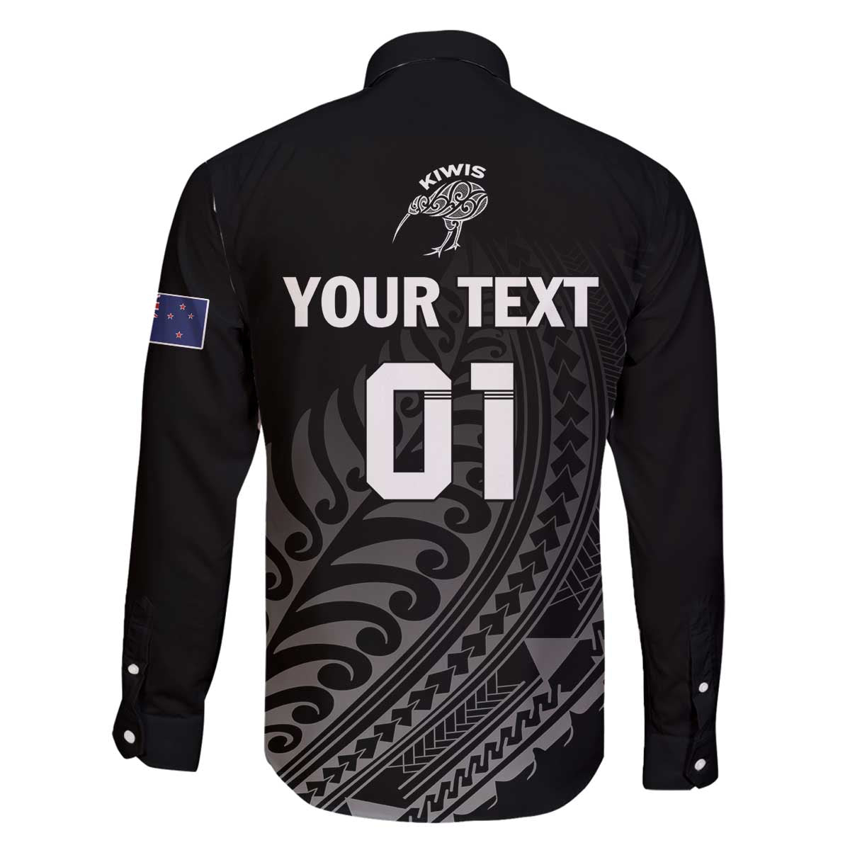 Custom New Zealand Cricket Family Matching Off The Shoulder Long Sleeve Dress and Hawaiian Shirt Maori Kiwi Black Fern