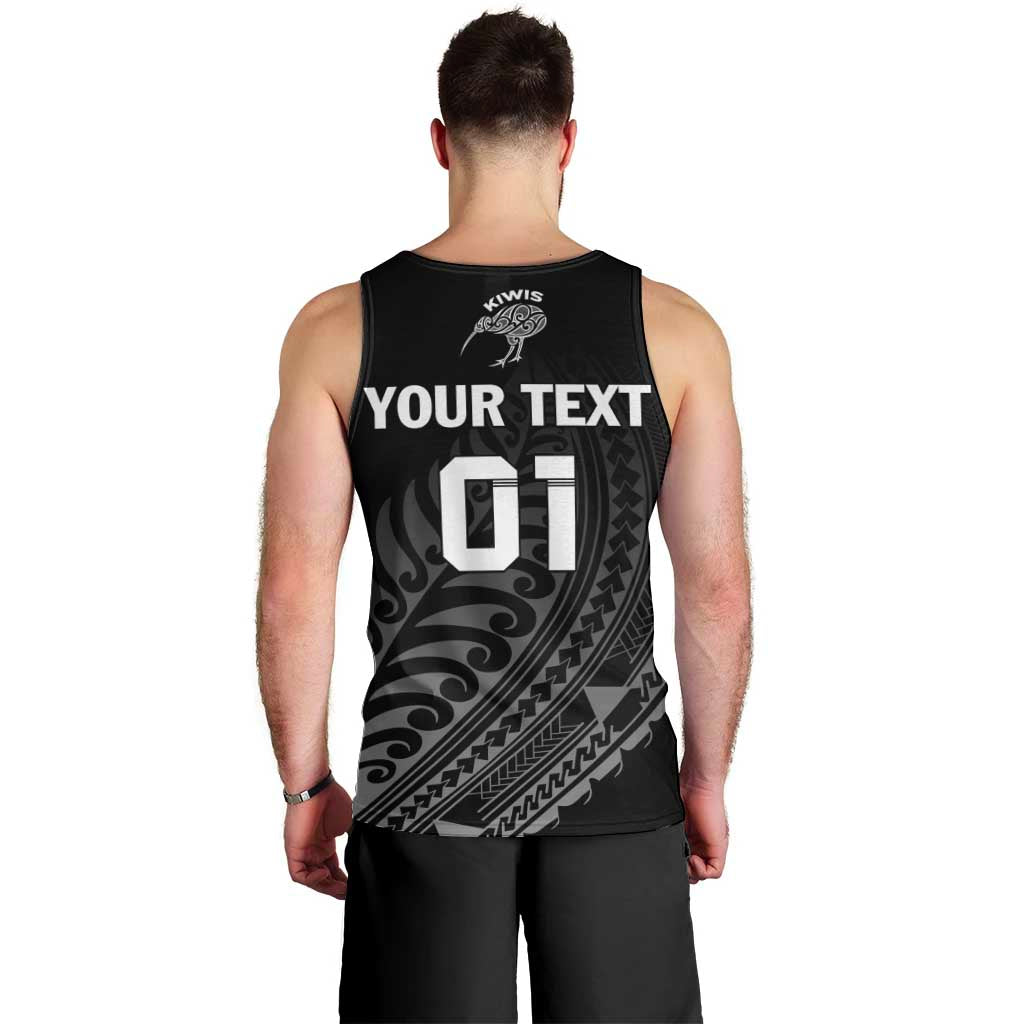 Custom New Zealand Cricket Men Tank Top Maori Kiwi Black Fern - Vibe Hoodie Shop