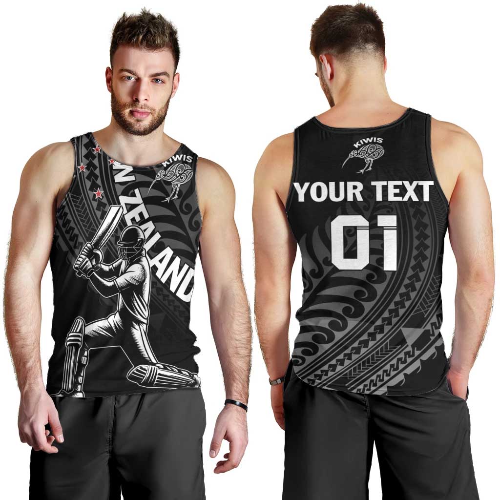 Custom New Zealand Cricket Men Tank Top Maori Kiwi Black Fern - Vibe Hoodie Shop