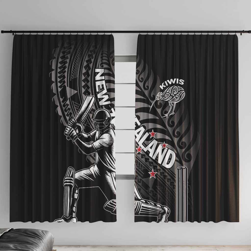 New Zealand Cricket Window Curtain Maori Kiwi Black Fern