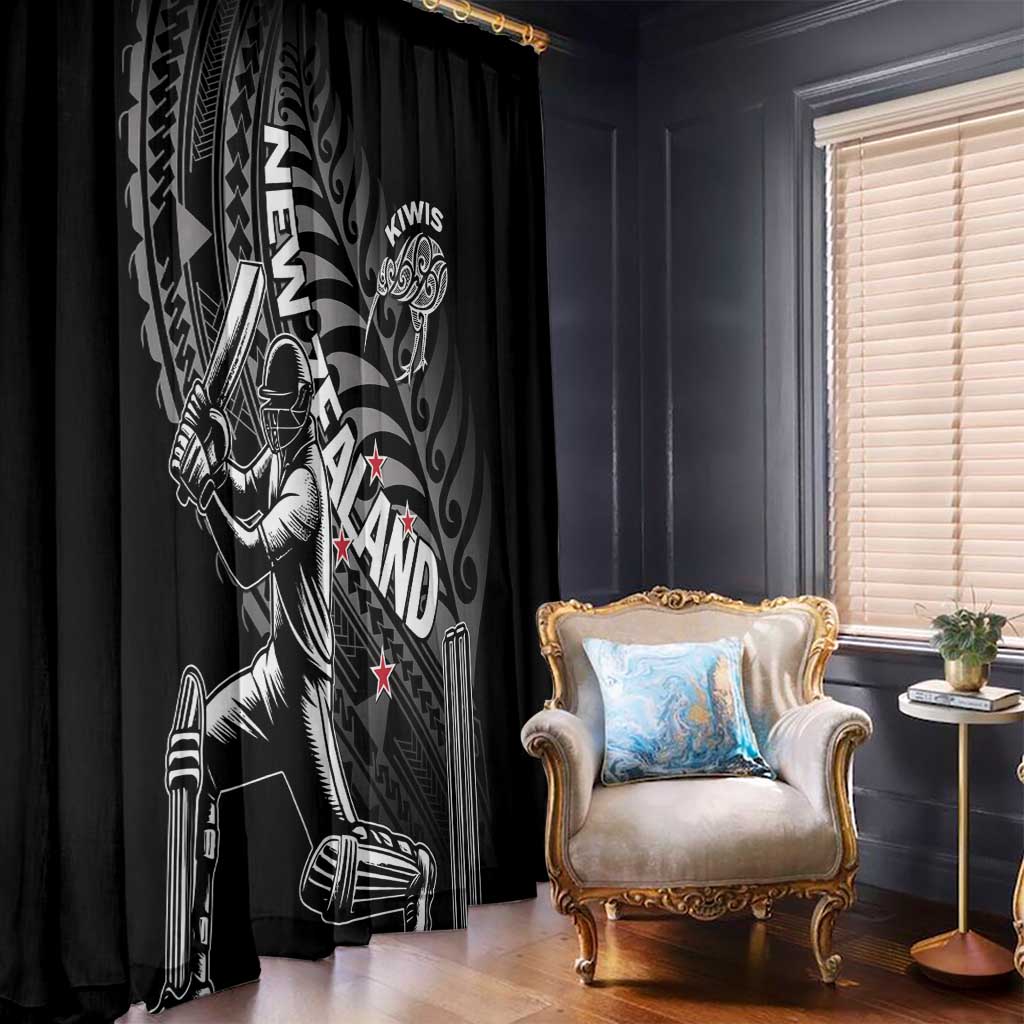 New Zealand Cricket Window Curtain Maori Kiwi Black Fern